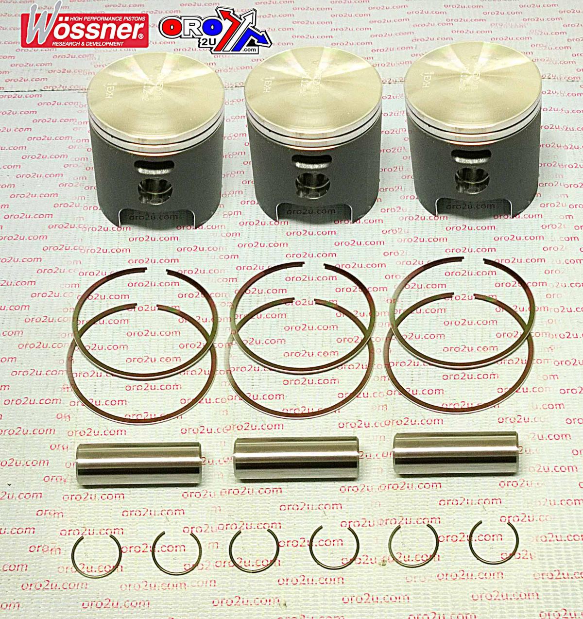 WOSSNER 57.5mm PISTON KIT KAWASAKI S3 400 1974-1975 (X3)