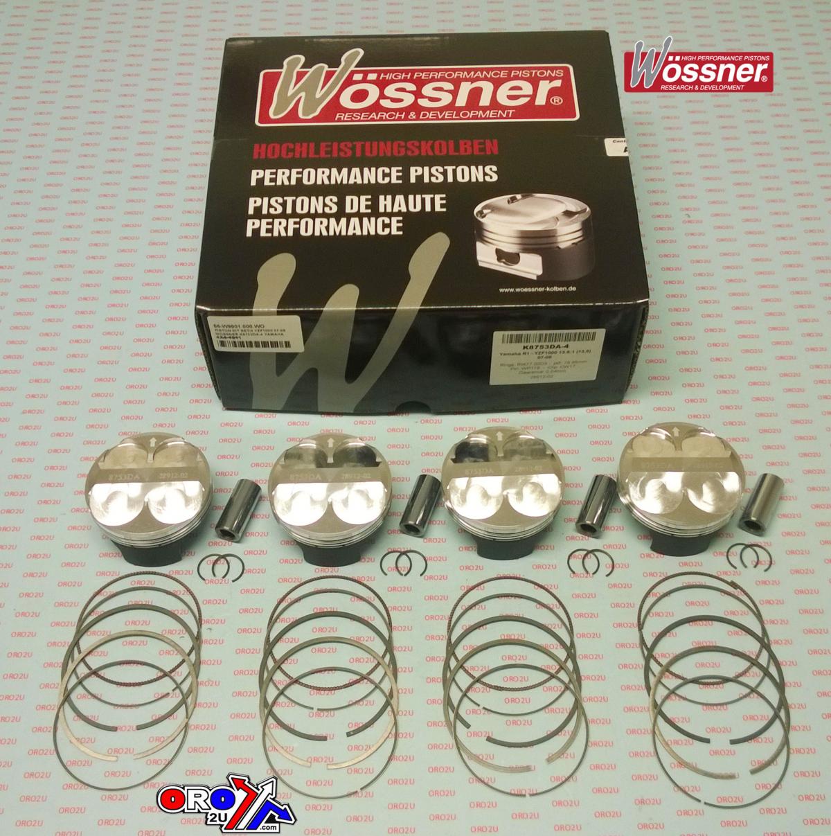 WOSSNER 77mm PISTON KIT YAMAHA YZF-R1 2007-2008