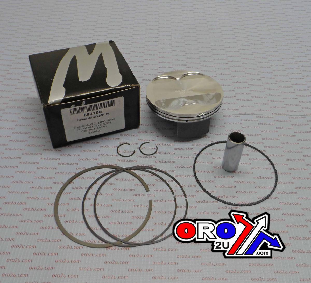 WOSSNER 96mm FORGED PISTON KIT B, KAWASAKI KX-F450 2013-2018