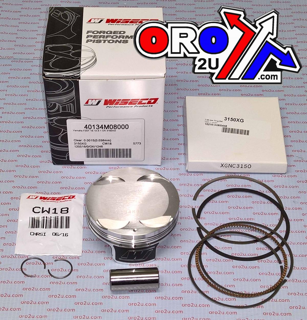 WISECO 80mm PISTON KIT YAMAHA MT-07 15-22, XSR700 18>, YZF-R7 22>, XTZ700 21>