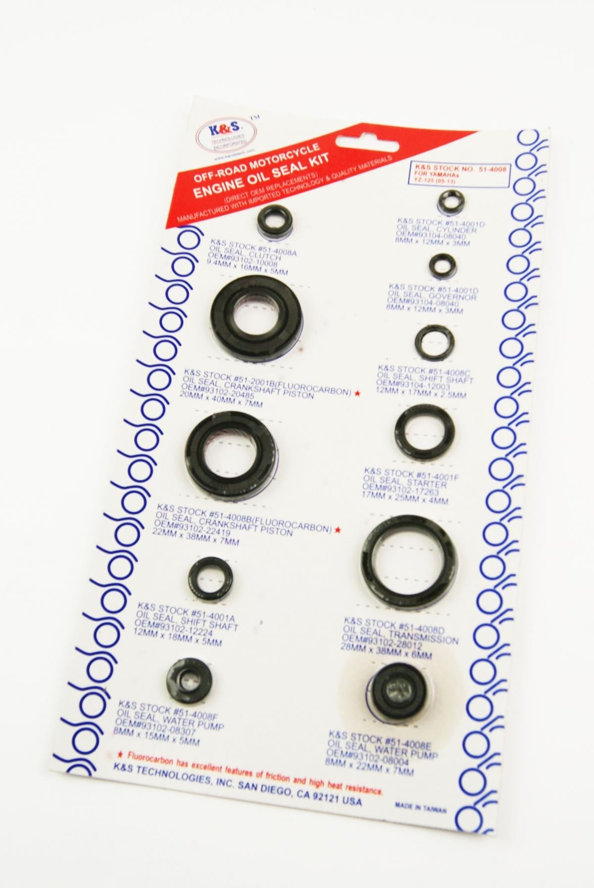 K&S ENGINE OIL SEAL SET YAMAHA YZ125 05-25, GAS GAS XE125 21-23, XX125 21-23