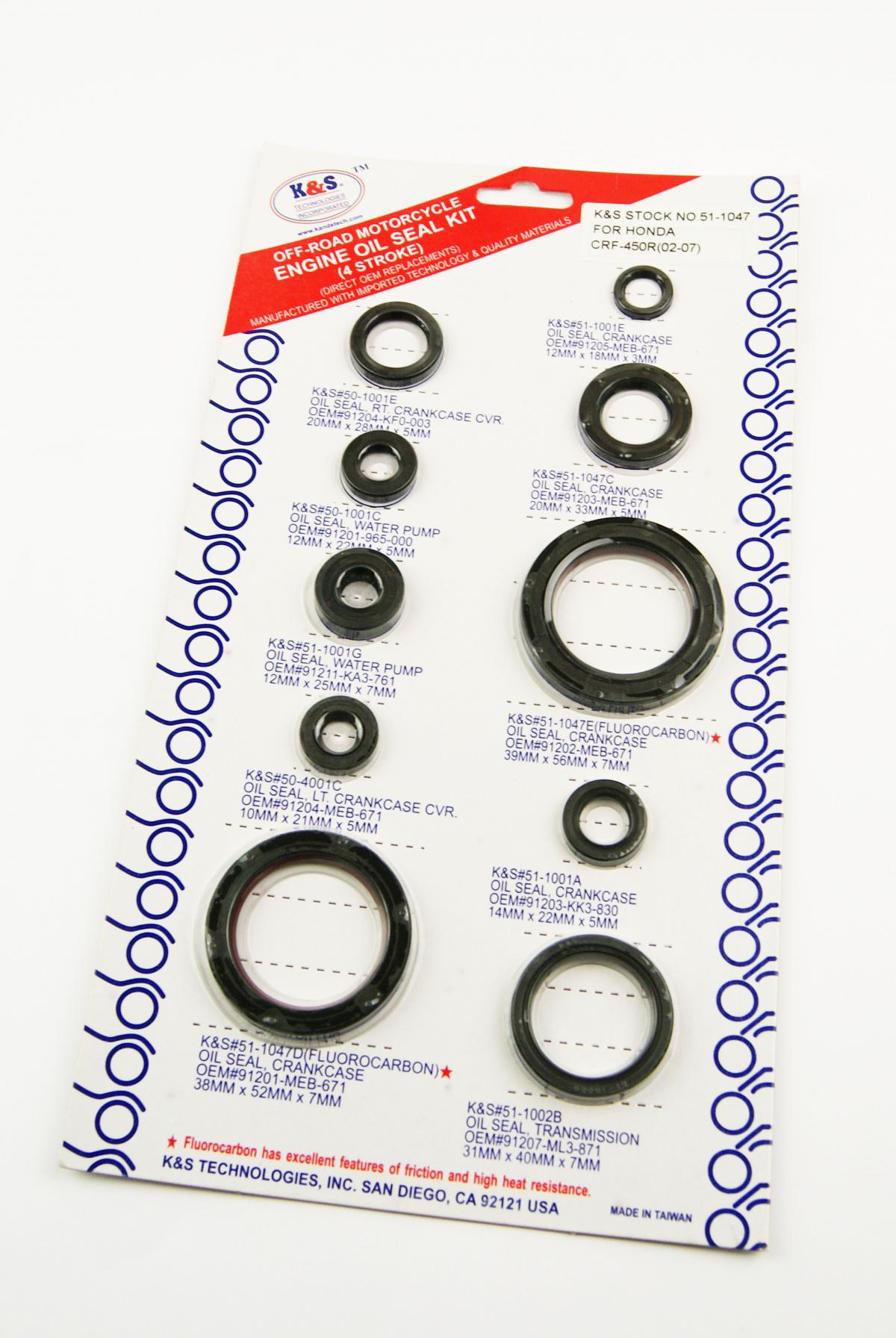 K&S ENGINE OIL SEAL SET HONDA CRF450R 2002-2008