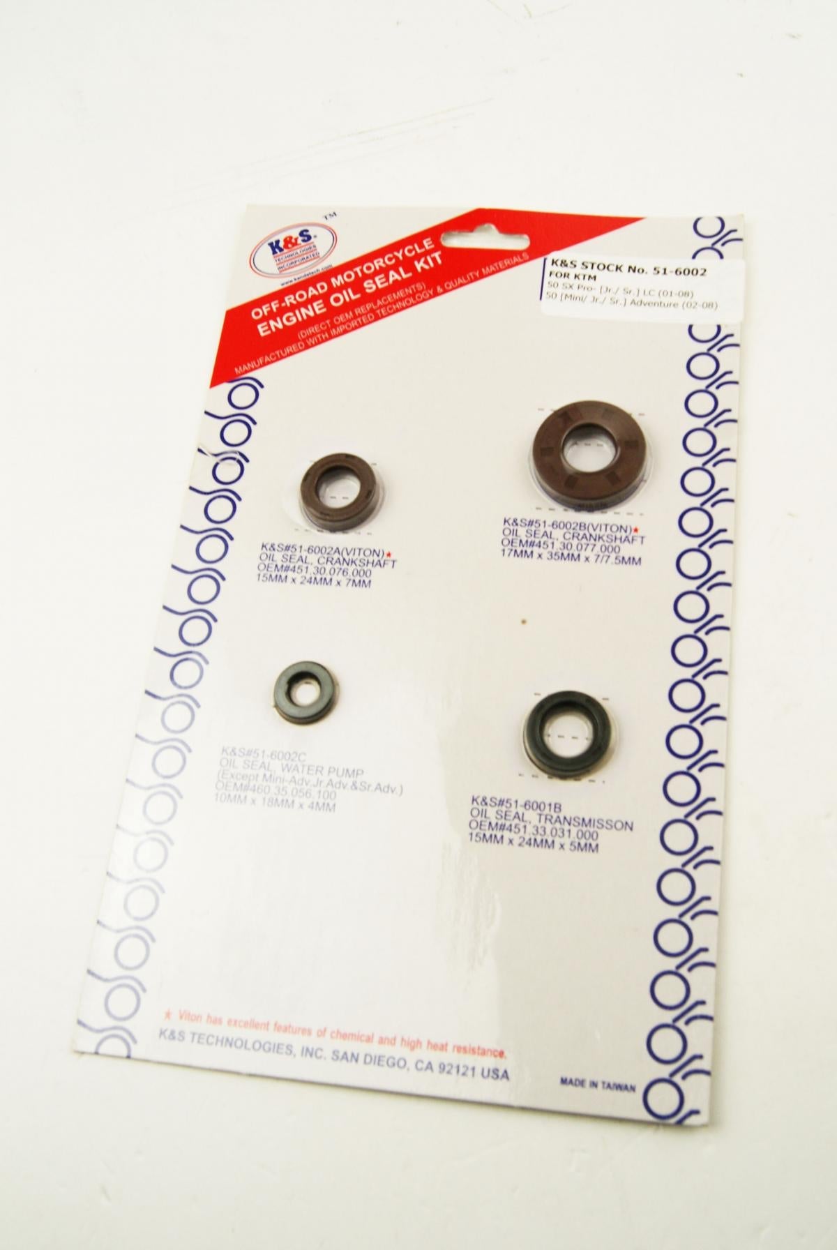 K&S OIL SEAL SET KTM 50 L/C 2001-2008, 4pcs