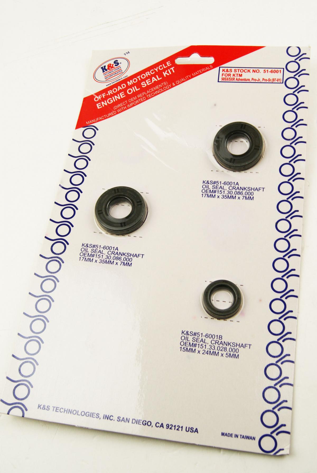 K&S ENGINE OIL SEAL KIT SUZUKI RM125 1992-2008, 9Pcs