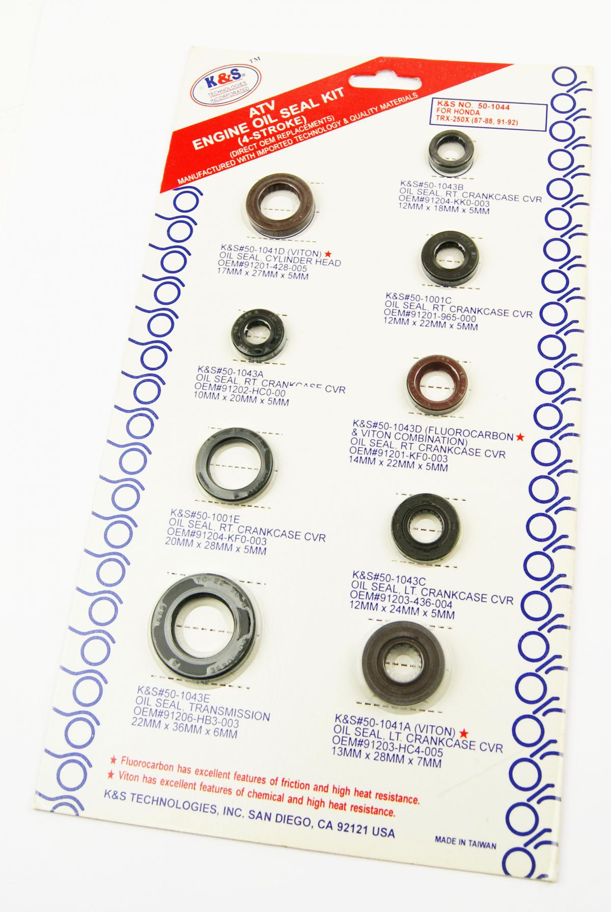 K&S ENGINE OIL SEAL SET HONDA TRX250X 1987-1992