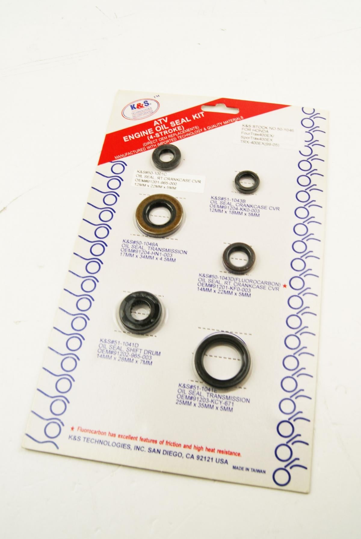 K&S ENGINE OIL SEAL SET HONDA TRX400EX 99-08, TRX400X 09-14, 5PCS