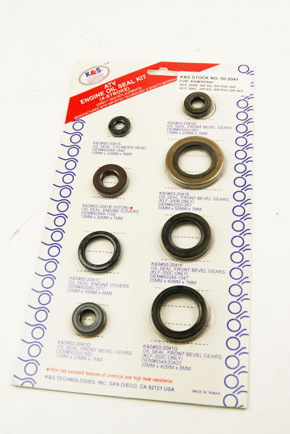 K&S ENGINE OIL SEAL SET KAWASAKI KLF300B BAYOU 88-03, KLF300C BAYOU 89-06