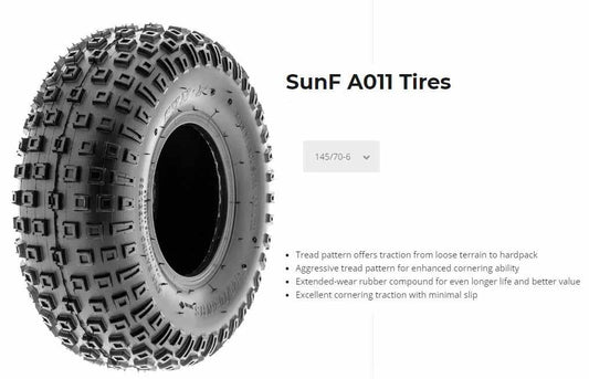 145/70x6" SUNF, 4PLY ATV TYRE