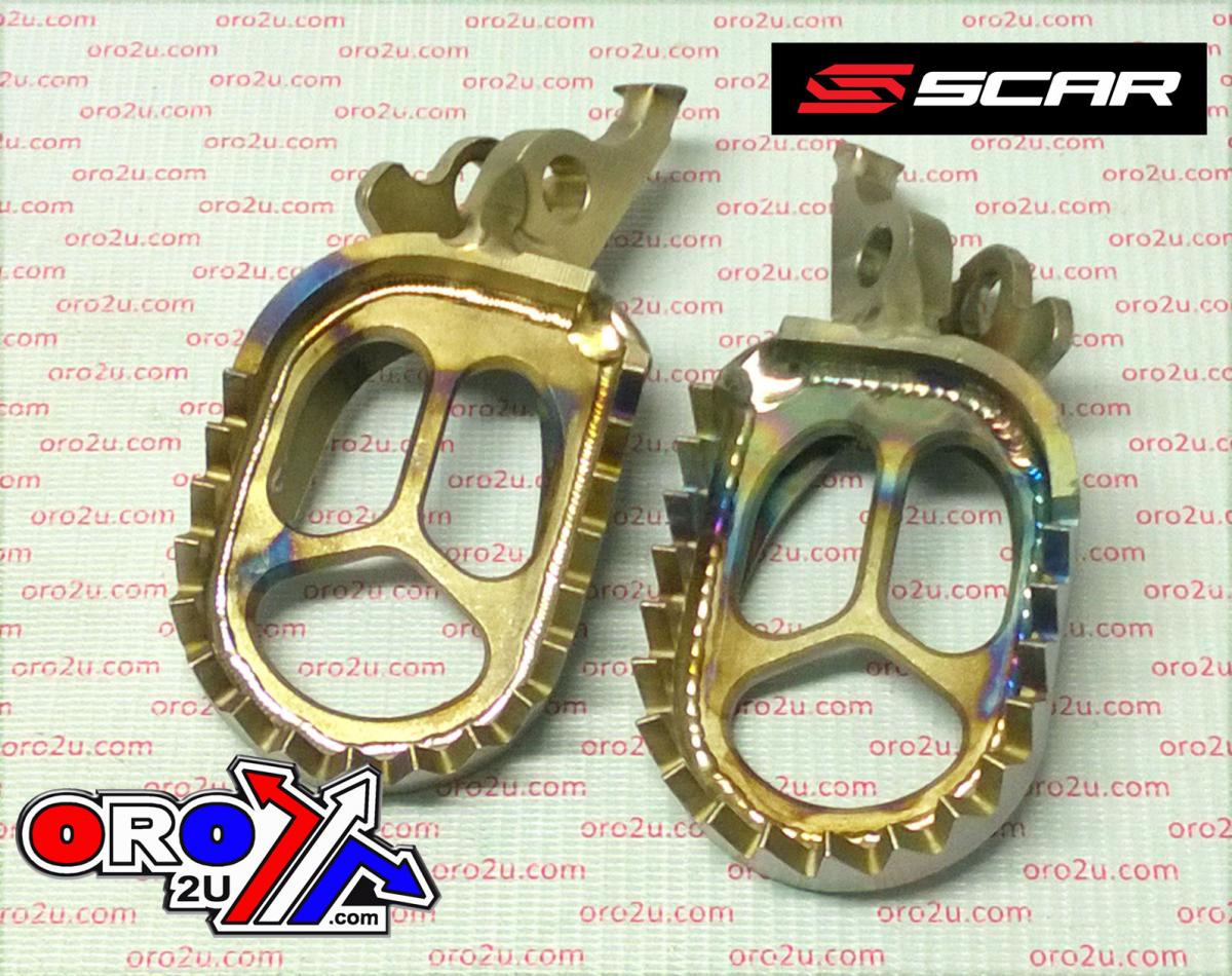 SCAR RACING TITANIUM FOOT PEGS KAWASAKI KX250F 2009-2024, KX450F 2009-2023