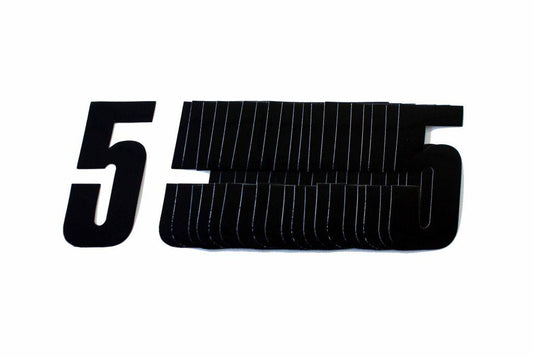 5 BLACK DECAL 4.5"/11cm PK/20