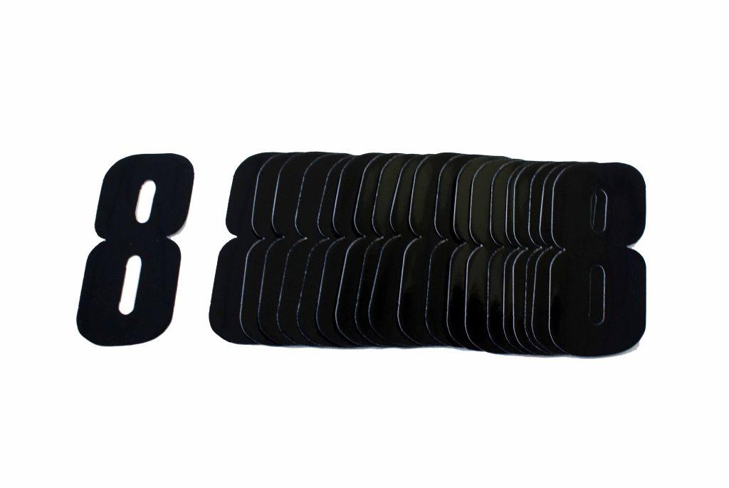 8 BLACK DECAL 4.5"/11cm PK/20
