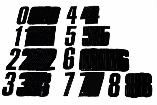 0-9 BLACK DECAL 11cm PK 108 NUMBERS