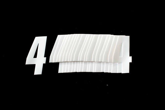 4 WHITE DECAL 4.5"/11cm PK/20