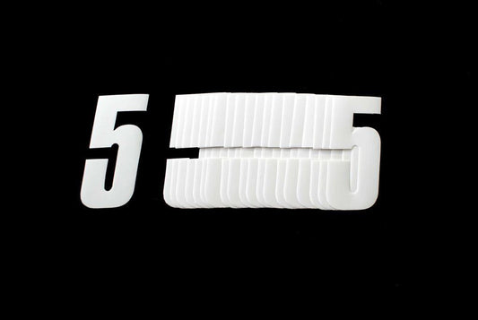 5 WHITE DECAL 4.5"/11cm PK/20