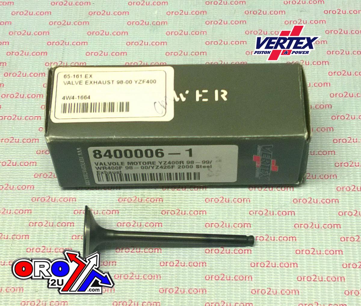 VERTEX STEEL EXHAUST VALVE YAMAHA YZ400F 98-99, YZ426F 00, WR400F 98-00