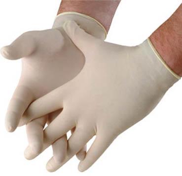 MEDIUM POWDERED LATEX GLOVES PK100