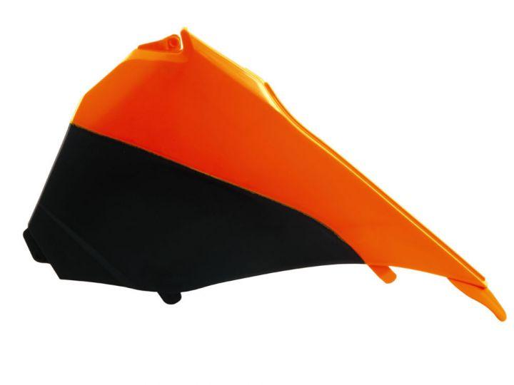 L/H ORG/BLK AIRBOX COVER KTM 125-500 EXC/EXC-F 14-16, SX/SX-F 125-450 13-15