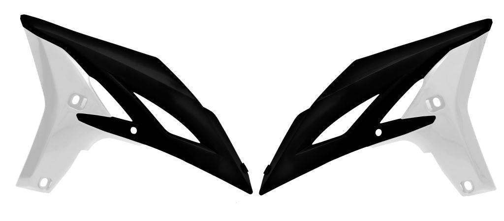 R-TECH BLACK/WHITE RADIATOR SCOOPS YAMAHA YZ250F 2010-2013