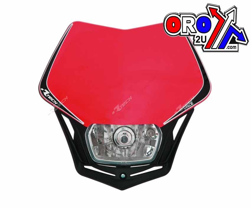 R-TECH HQ RED/BLACK V-FACE UNIVERSAL HEADLIGHT