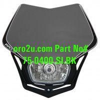 R-TECH SILVER/BLACK V-FACE UNIVERSAL HEADLIGHT
