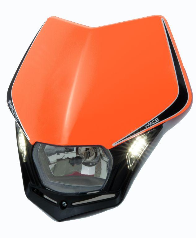 V-FACE LED HEADLIGHT RACETECH MASKARNR009 ORANGE/BLACK