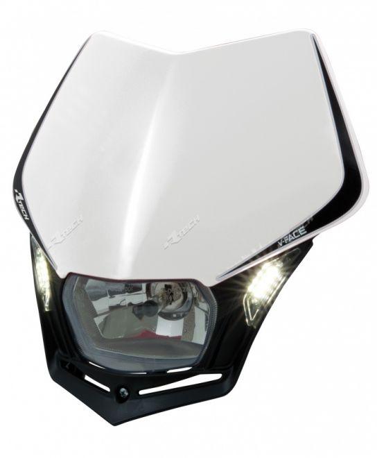 R-TECH V-FACE WHITE/BLACK UNIVERSAL LED HEADLIGHT