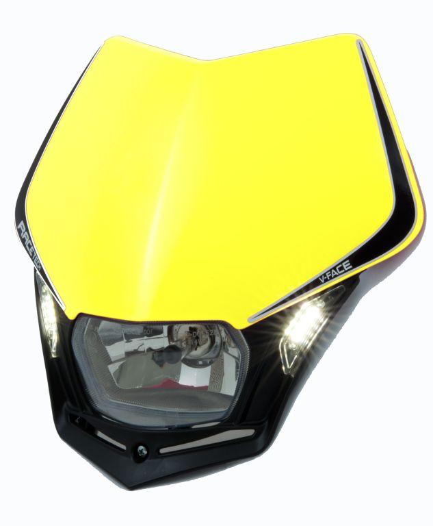 R-TECH V-FACE YELLOW/BLACK UNIVERSAL LED HEADLIGHT