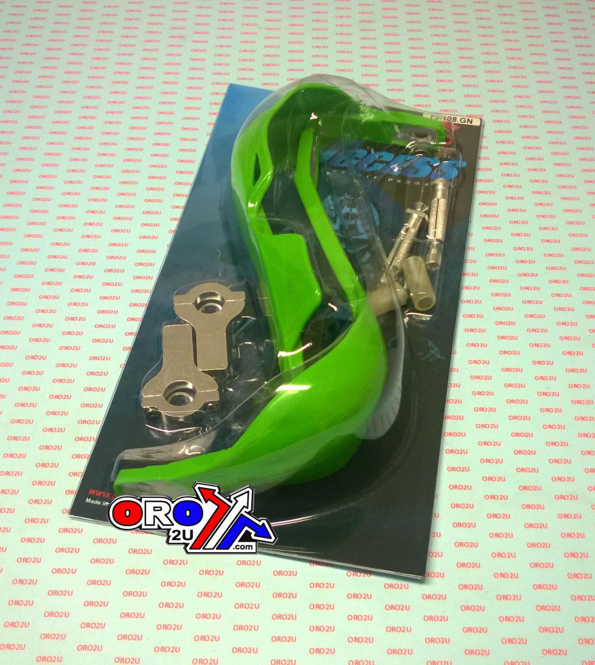 GREEN PRO-RALLY HANDGUARDS + FITTING KIT