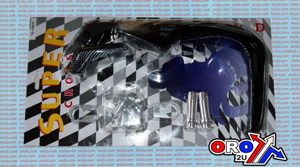 CARBON FIBRE LOOK PRO HAND GUARDS + FITTING KIT