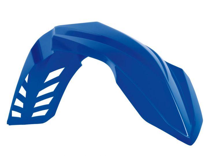 BLUE YZ 02-19 RE-STYLE FRONT FENDER, HOLES ARE NOT DRILLED, STENCIL INCLUDED