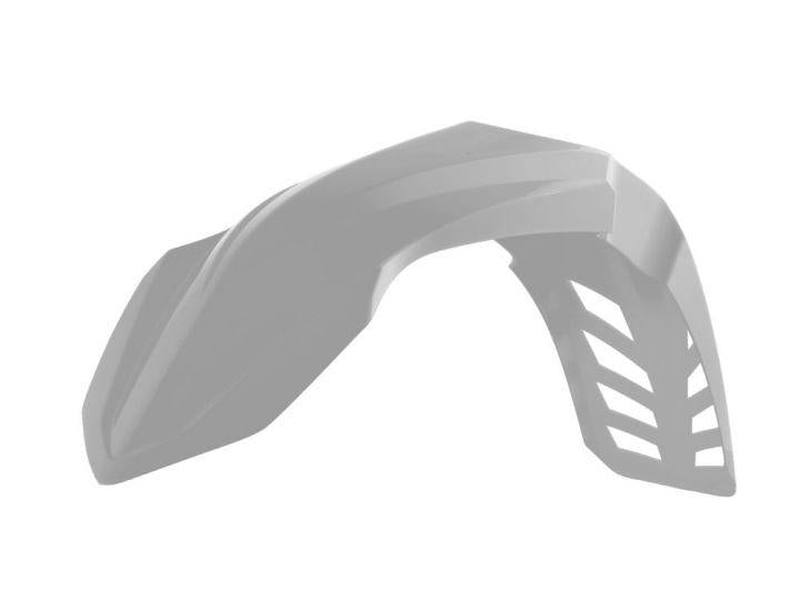 WHITE YZ 02-19 RE-STYLE FRONT FENDER, HOLES ARE NOT DRILLED, STENCIL INCLUDED
