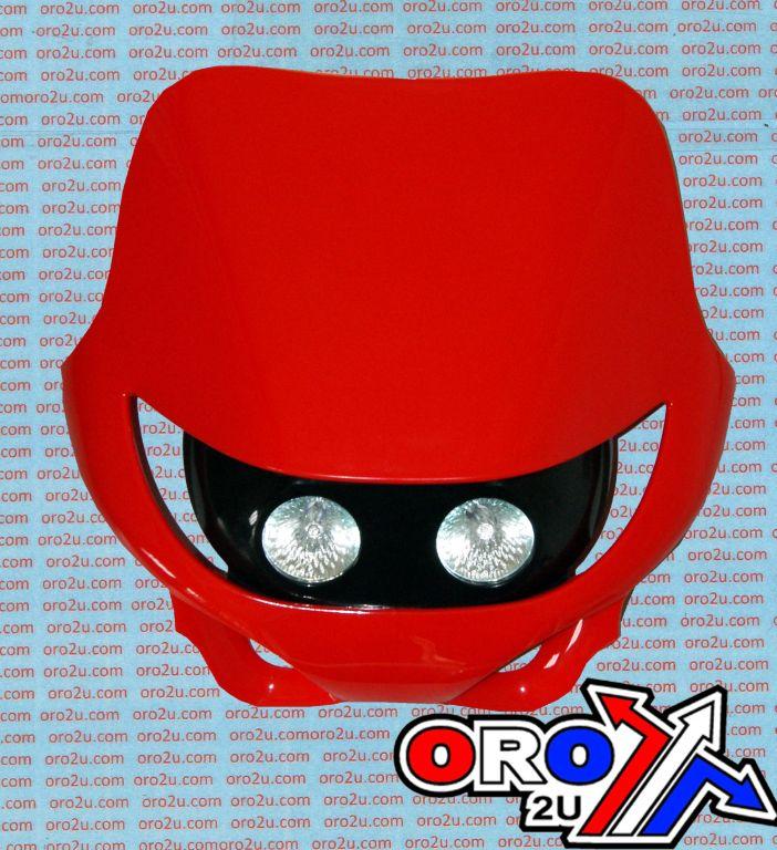 RED UNIVERSAL HEADLIGHT TWIN FLASH