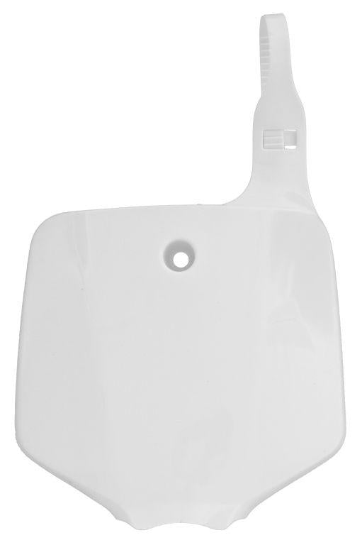 R-TECH WHITE FRONT PLATE KAWASAKI KX65 00-24, KLX110 02-09, SUZUKI RM65 03-05