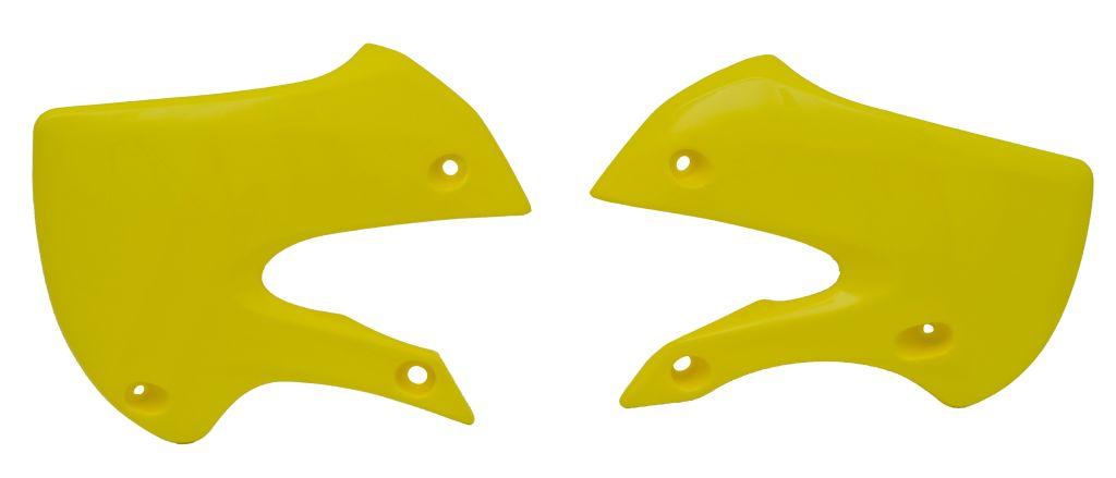 R-TECH YELLOW RADIATOR SCOOPS KAWASAKI KX65 2000-2024, SUZUKI RM65 2003-2005