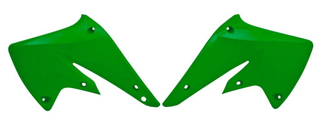 R-TECH NEON GREEN RADIATOR SCOOPS KAWASAKI KX250F 2004-2005