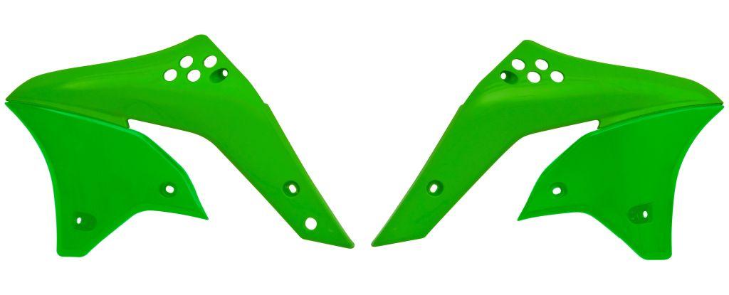 R-TECH GREEN RADIATOR SCOOPS KAWASAKI KX250F 2006-2008