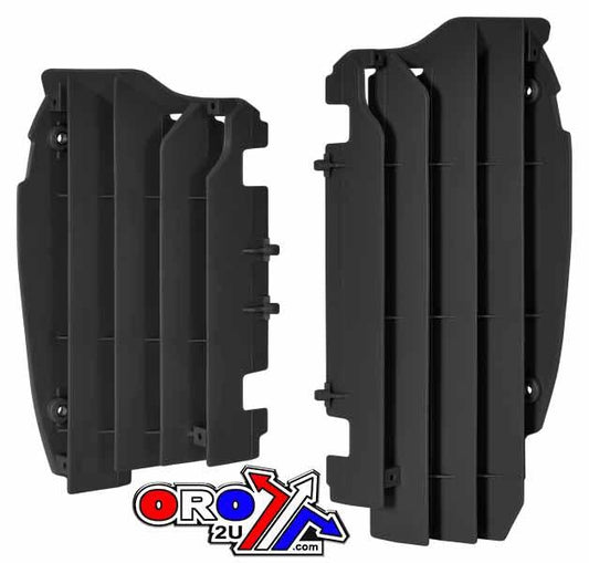 POLISPORT BLACK RAD LOUVERS/COVERS KAWASAKI KX250F 2021-2022, KX450F 2016-2022
