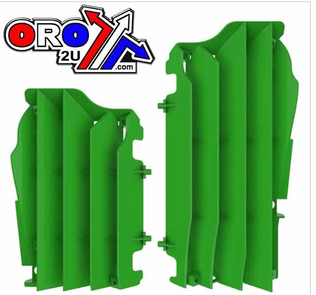 POLISPORT GREEN RAD LOUVERS/COVERS KAWASAKI KX250F 2021-2022, KX450F 2016-2022