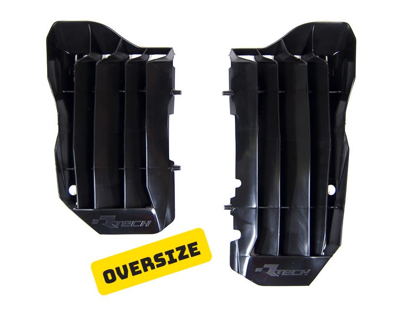 R-TECH BLACK O/S RAD LOUVERS/COVERS HONDA CRF450R 2017-2022, CRF450RX 2019-2020
