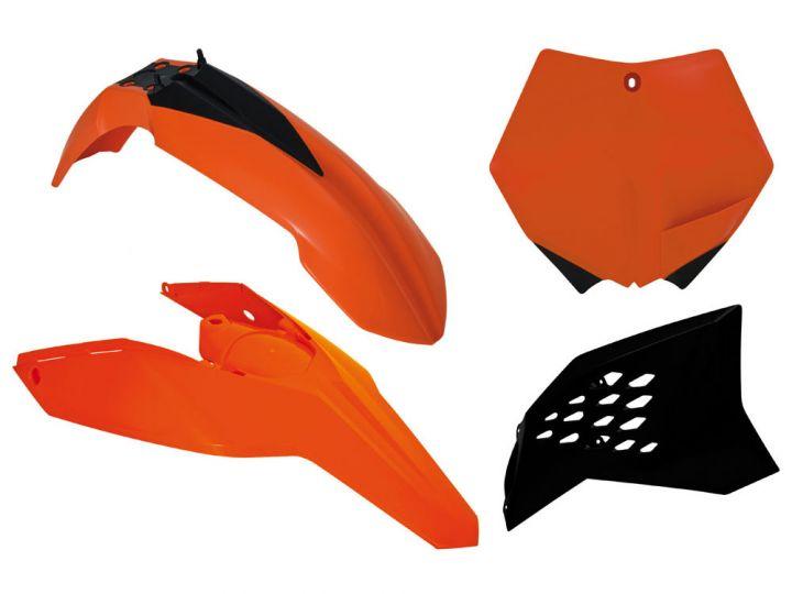R-TECH OEM STYLE ORANGE PLASTIC KIT/4 KTM 125-530 EXC/EXC-F 08-11, SX/SX-F 07-10