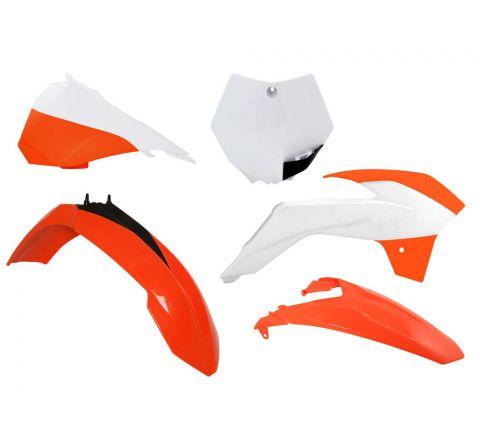 PLASTIC KIT/5 13-16 KTM SX85 OEM15 ORANGE/WHITE RACETECH KITKTM-OEM-593