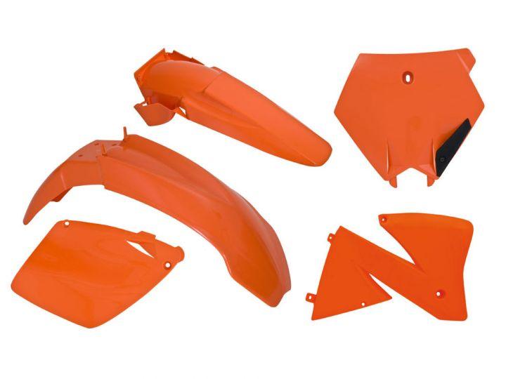 R-TECH ORANGE PLASTIC KIT/5 KTM SX400/520 2000, EXC/EXC-F 125-520 2000-2002