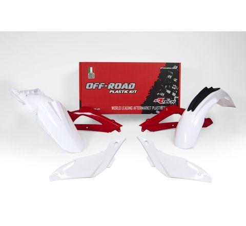 R-TECH WHITE/RED PLASTIC KIT/4 HUSQ TC250 08, TE250 08-09, TC/TE 310-510 08-10