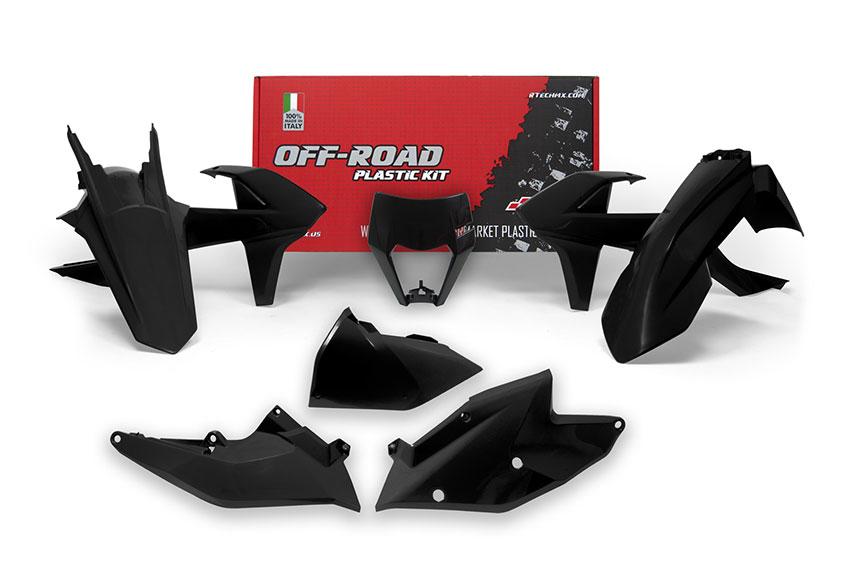 R-TECH BLACK PLASTIC KIT/6 KTM EXC/EXC-F 250-500 17-19, XC-W 125/150 17-19