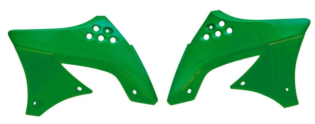R-TECH FLO GREEN RADIATOR SCOOPS KAWASAKI KX450F 2009-2011
