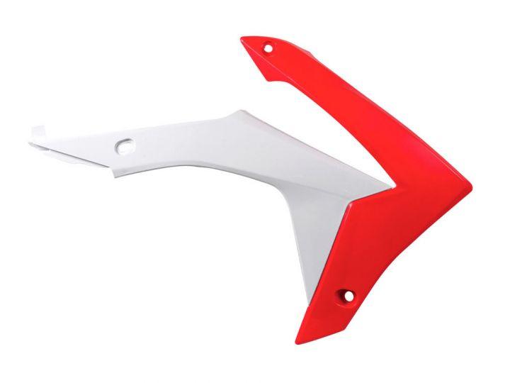 R-TECH RED/WHITE RADIATOR SCOOPS HONDA CRF250R 2014-2017, CRF450R 2013-2016