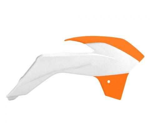 R-TECH ORANGE/WHITE RADIATOR SCOOPS KTM SX85 2013-2017