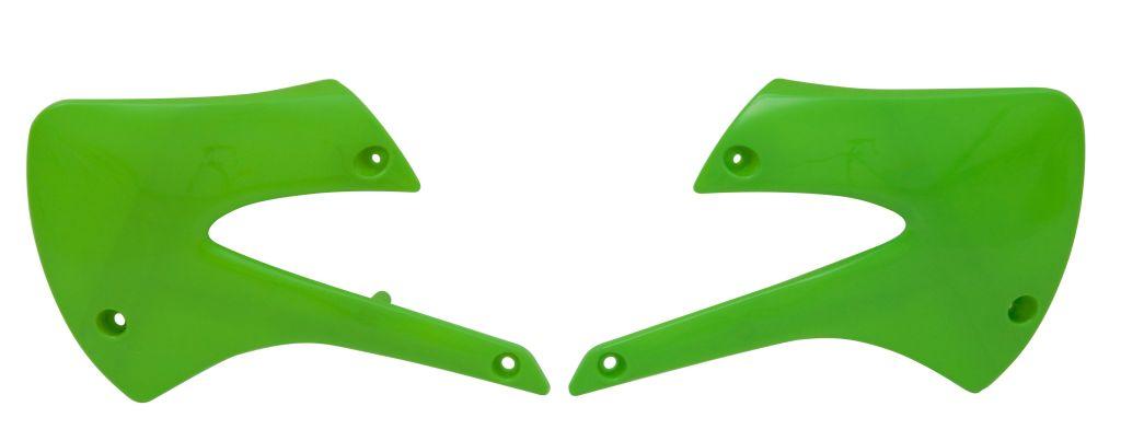 R-TECH GREEN RADIATOR SCOOPS KAWASAKI KX85 1998-2013, KX100 2004-2013