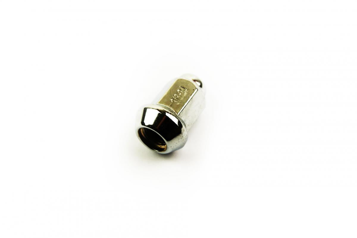 CHROME WHEEL NUT 3/8" BEVELED nut