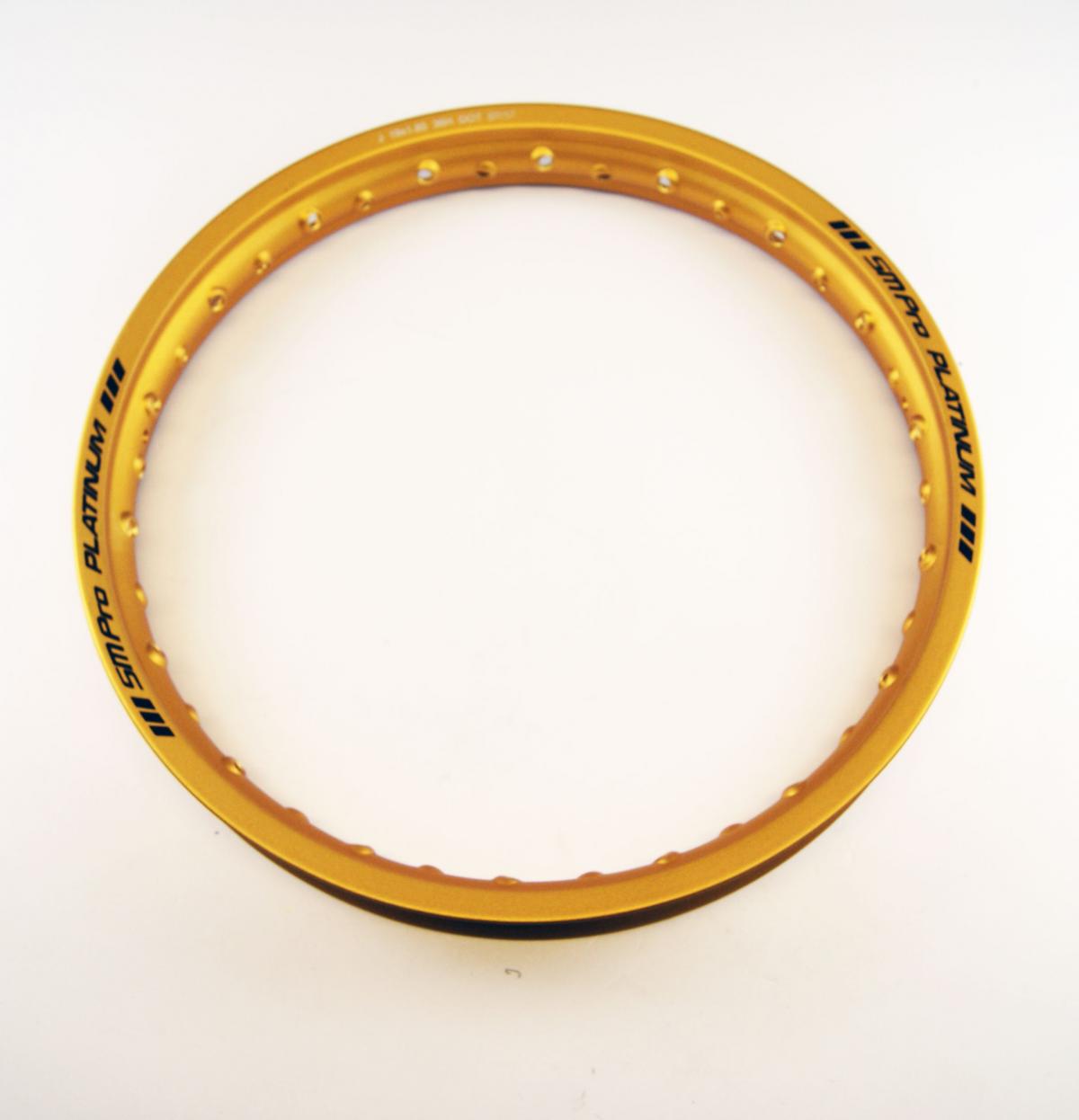 SM PRO PLATINUM GLOSS GOLD RIM 185-19, 36 SPOKE HOLE